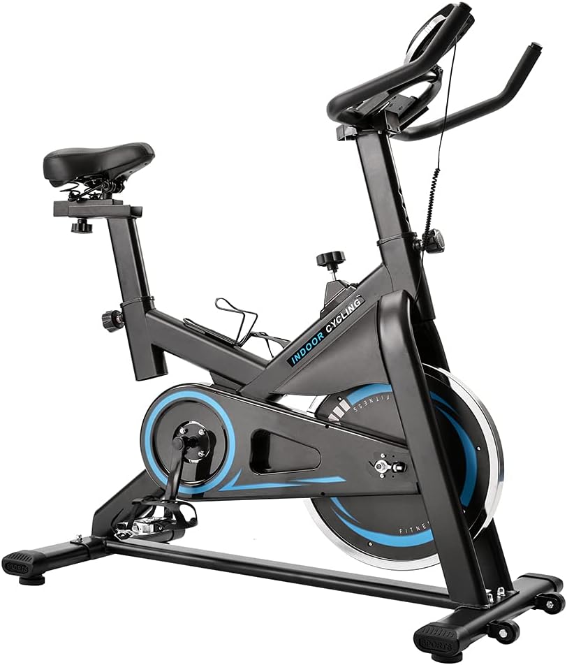 YAGOSODEE Indoor Cycling Bike Stationary Professional Indoor Bike Spin Excerise Stationary Cadence Sensor Flywheel Silent Belt Drive Indoor Bike with Leather Resistance Pad : Sports & Outdoors