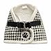 Lanyar Houndstooth Fleece Padded Winter Harness Vest for Pets, Large: Neck 14" , Black / White