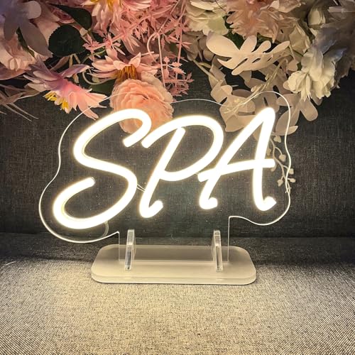 Image of SPA Table Number Neon Sign Desk Lamp Night Light Wedding Letter LED Neon Sign Wedding Table Decorations Neon Light Shop Bedroom Home Room Decor Christmas Party Warm White USB 25x15CM