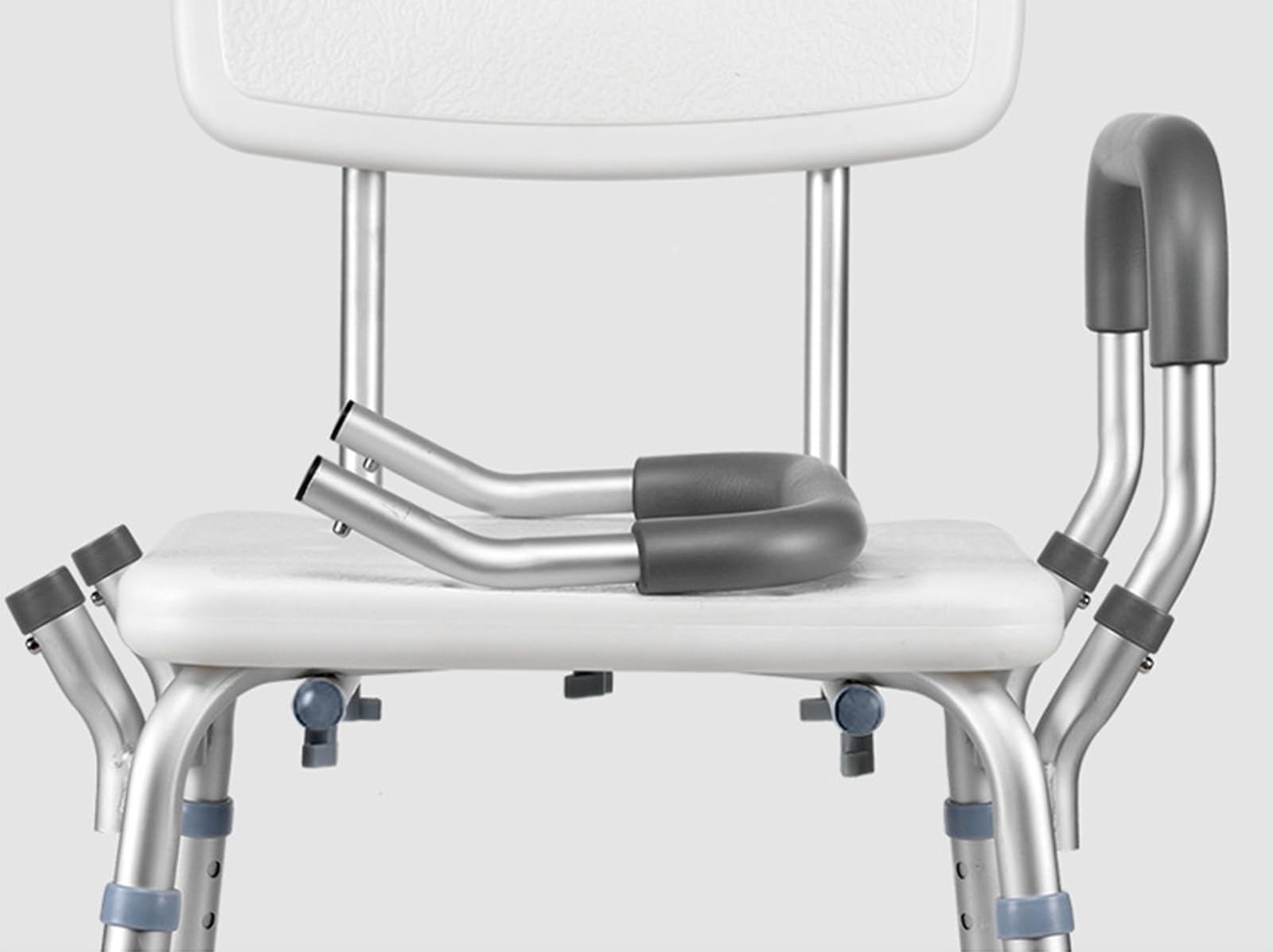 LXURY Silla Ducha con Reposabrazos Y Cojín Asiento En U Banqueta Baño Altura Regulable para Discapacitados Silla Baño Ancianos Antideslizante Taburete Ducha Banqueta Ducha