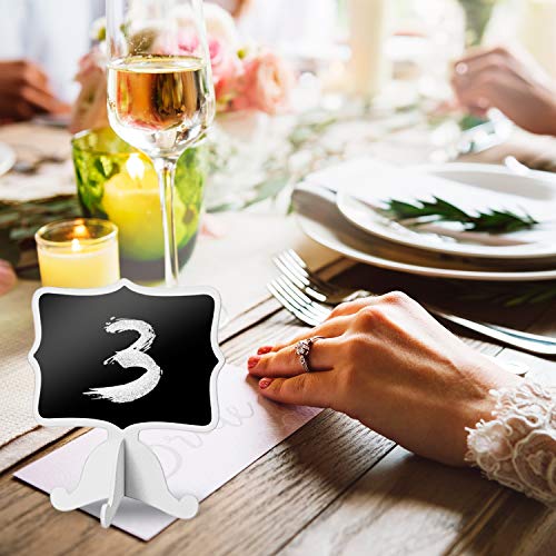 25 Pack Mini Chalkboard Signs with Easel Stand, Wood Rectangle Small Chalkboards for Food Labels, Table Numbers, Weddings, Parties and Event Decorations