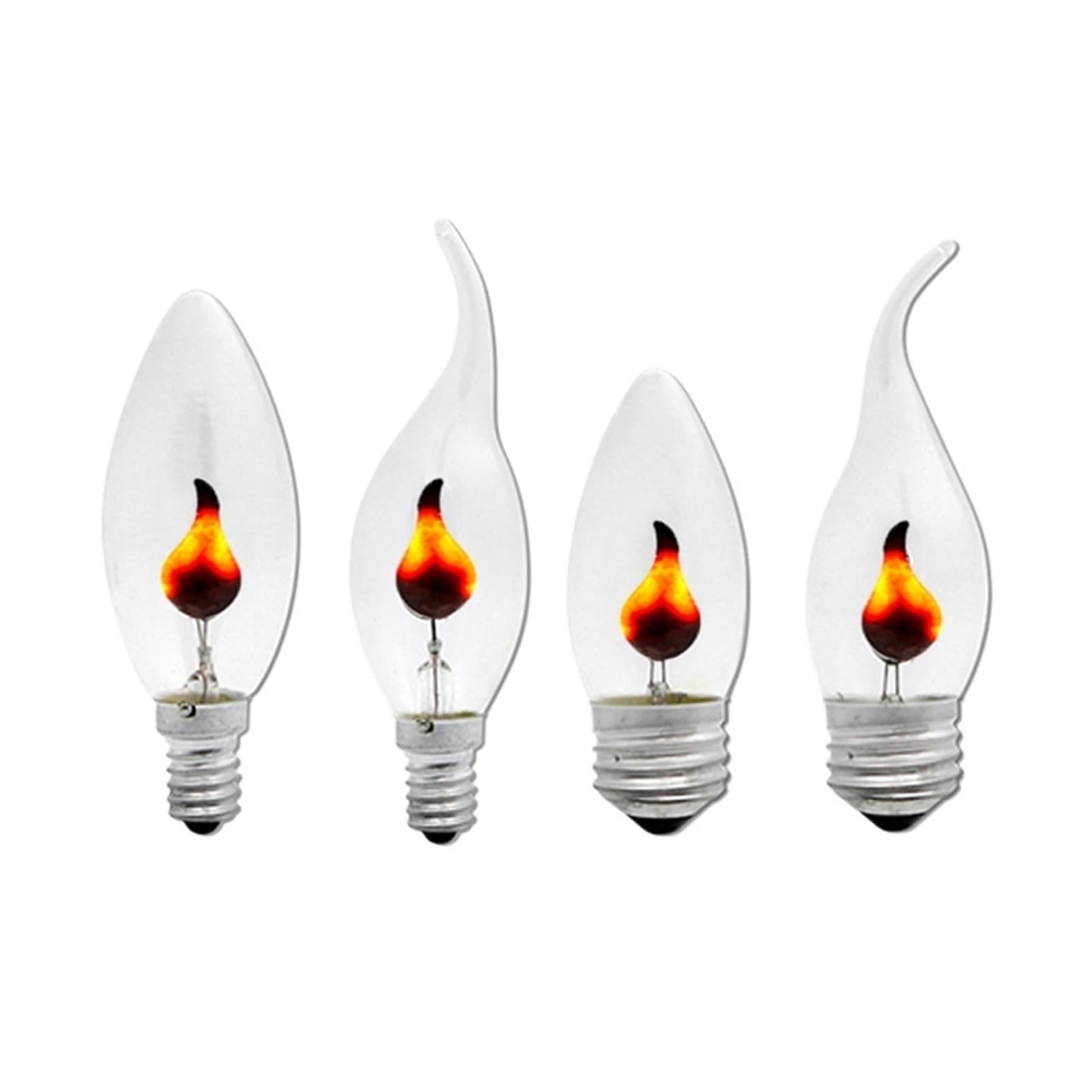 JrEam Ampoule de Bougie LED E14 E27, Ampoule à Effet de Flamme 3W AC 220V for la Maison(E14 Candle Tail,20 pcs)