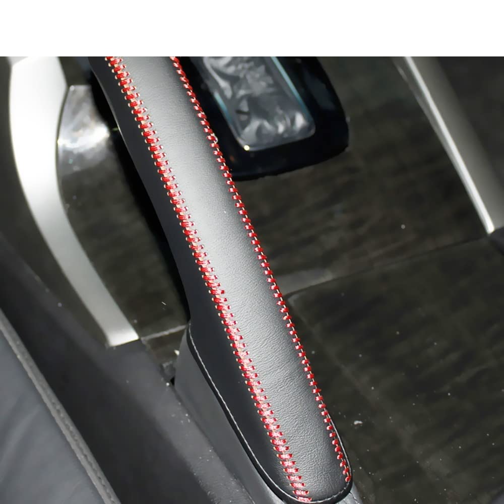 Handbremsengriffe Autohandbremsabdeckung Hülle Fit Use for Honda Spirior 2009-2013 Echtes Leder Auto Handbremsgriffe Abdeckung (Color : Red)