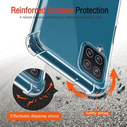 Image of Lustree Back Cover Transparent Case Compatible with Samsung Galaxy A12 | Clear + TPU Case with 4 Corner Air Cushion Protection & Camera Protection | Slim& Stylus Cover