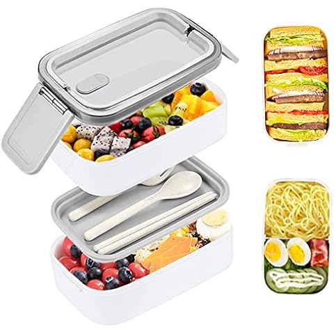 Fiambrera Bento Box Bugucat con 2 Compartimentos y Cubiertos Cover