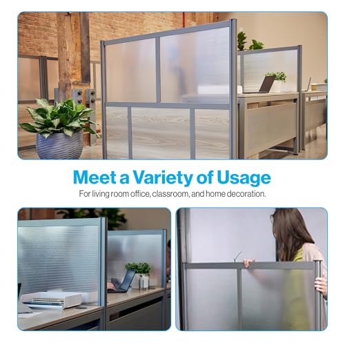 NBF Office Partitions - Cubicle Privacy Panel Wall Divider - Modern Room Separator with Quick Assembly - Indoor Laminate Free Standing Portable Room Divider Panel - 52" H x 60" W (Espresso) - Thumbnail 6