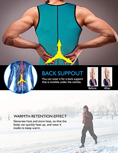 Image of NonEcho Men Sauna Sweat Vest Weight Loss Waist Trainer Vest Neoprene Tank Top Shapewear Slimming Shirt Workout Suit