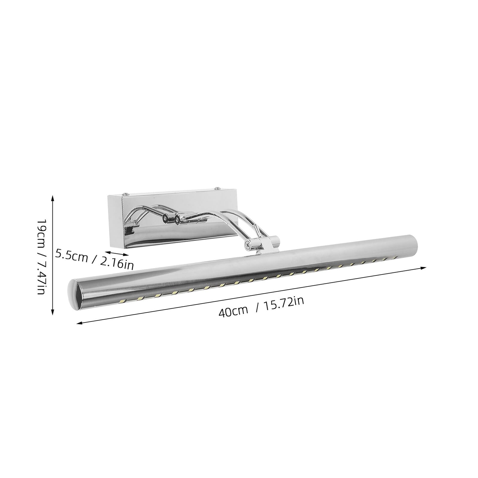 Applique Murale LED pour Miroir de Coiffeuse Lampe de Salle de Bain Étanche 5W 40 CM Lumière Blanche Finition Argentée Éclairage LED pour Miroir Salle de Bain Luminaire