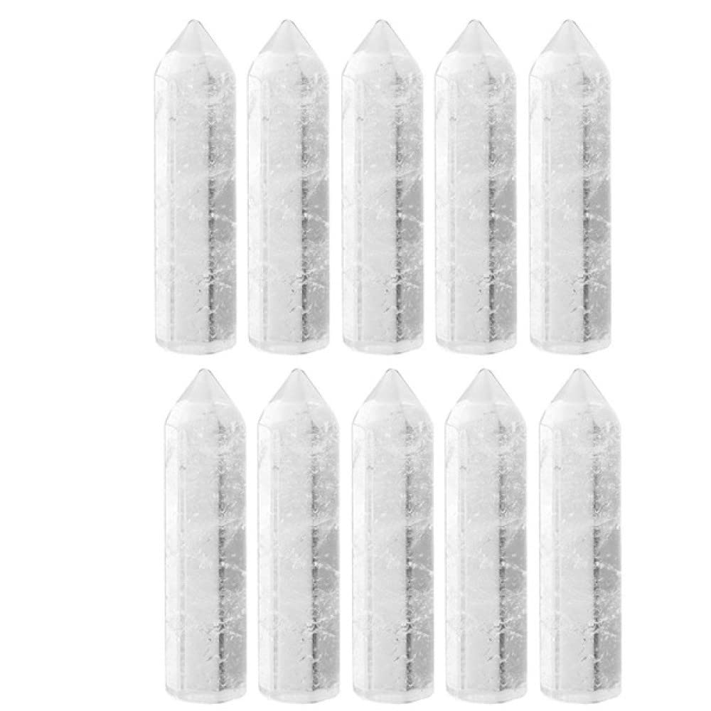 Varita de cuarzo transparente pulido natural LIJUCAI de 6 facetas para decoración