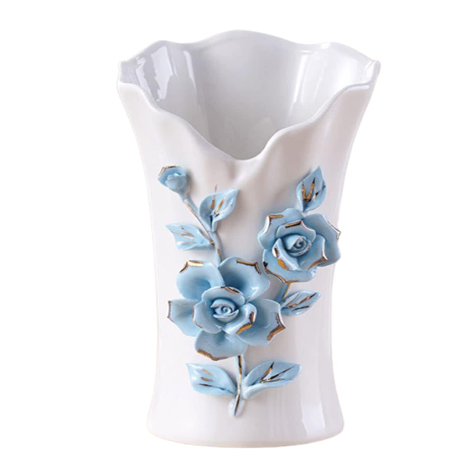 Vase en céramique design relief 3D porcelaine blanche pour décoration intérieure de maison