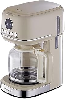 BergHOFF Gem Retro Filtre Kahve Makinesi – 900 W, 1, 5 L Cam Demlik | Vanilya Krem