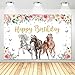 HYOWCHI Horse Birthday Party Supplies Backdrop for Girl - Cowgirl Party Background Banner Supplies, Horse Birthday Backdrop, Western Rodeo Birthday Photography Background Photo Booth Banner | 5x3ft
