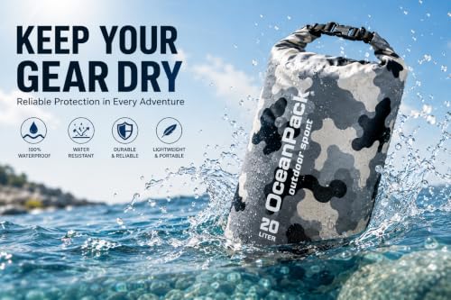 Image of Waterproof Dry Bag, 2L /3L /5L /10L /15L /20L /30L, Floating and Lightweight Bags for Kayaking Rafting Boating River Trekking-Multi Color (20 Liter Grey)