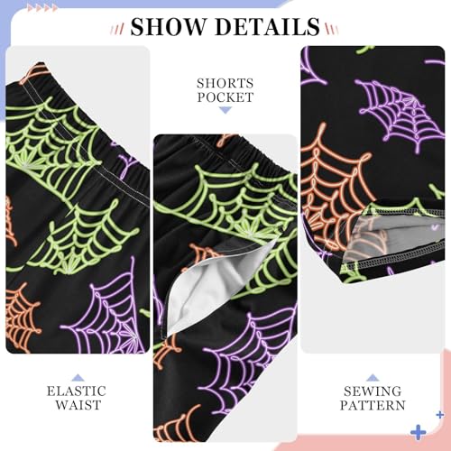 ZZXXB Colorful Cobweb Boys Long Pants Soft Trousers Elastic Waist Kids Lounge Bottoms with Pockets S-XL4