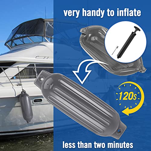 Image of Affordura Boat Fender 4 Pack Boat Bumpers Fenders with 4 Ropes