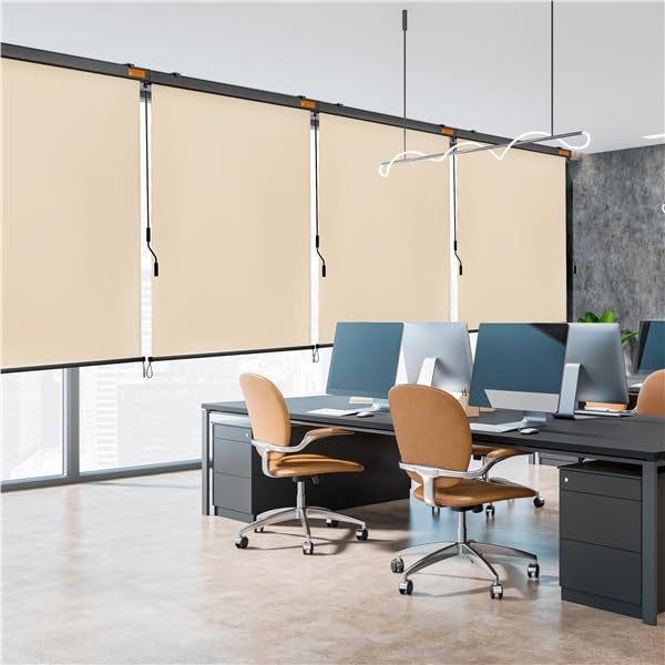 Yaheetech Tenda da Sole Verticale a Rullo Avvolgibile con Manovella Protezione Solare Impermeabile 160 x 250 cm Beige