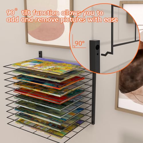 Miniatura 7 de Estante De Secado De Arte, 10 Estantes Ajustables Que Se Adaptan A Todas Las Paredes, Estante De Secado Artístico Para Aulas, Estudios Y Espacios Creativos