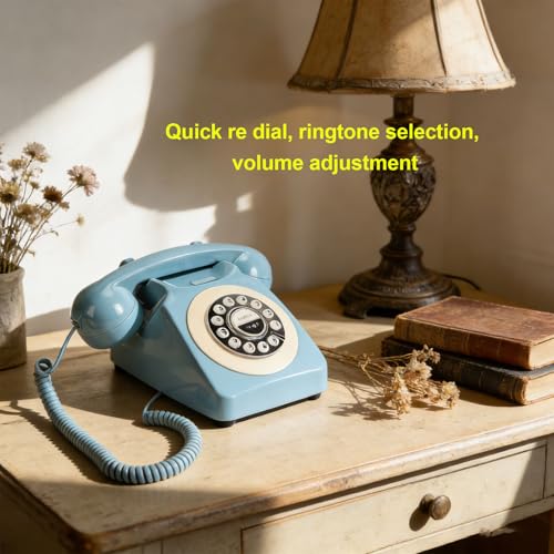 Teléfono fijo Bluetooth Jectse azul con altavoz manos libres para móviles 2
