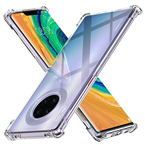 Peakally Huawei Mate 30 Pro Case, Soft TPU Transparent Protector Case Cover with Shock Absorption Bumper Corners for Huawei Mate 30 Pro - Transparent/Clear