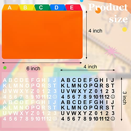 100 Pieces Index Card Dividers Set Alphabet Sticker Index Card Dividers Self Adhesive Number Stickers Index Card Dividers With Tabs For Office Business Classroom Products (Colorful, 4 X 6 Inch) #TOP1