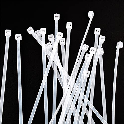 Jjw Tech 1000 Pcs Cable Ties,8'' Clear Zip Ties, White Self-Locking Nylon Cable Tie, 200 Mm Long,Heavy-Duty Cable Tie, Can Be Used For Circuit Fastening And Water Pipe Lashing #TOP6