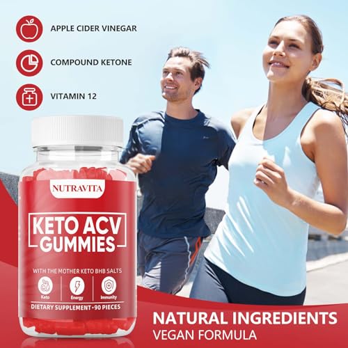 Nutravita 90 Ct Keto Acv Gummies For Advanced Weight L0Ss & Belly Fat Burn - Pro Active Super Apple Cider Vinegar Gummies - Rapid Fat Burner Diet Supplement For Women Men - Sugar Free & Gluten Free thumb #3