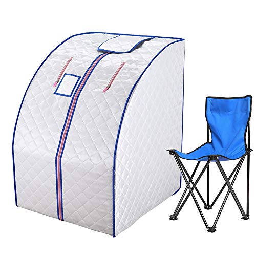 ZFF Portable Far Infrared Sauna Foldable Heat Cabin, Personal Spa Steamer Sauna Tent Full Body Fumigation Lose Weight & Detoxify (Color : Silver)