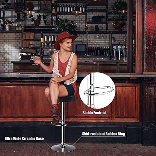 Image of CSS Furniture Bar Stool -Essilor PU 360?Height 24 to 32 inches Adjustable Kitchen /Office /Bar /Shop /Restaurant Stool (Black)