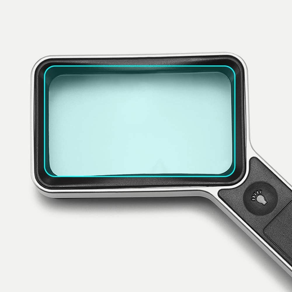 EUQKKWLOY Lupa Cuadrada de Mano HD 30X con LED, Lupa de Lectura para niños, Estudiantes y Ancianos, Interruptor táctil, Recargable, para Matrimonio.