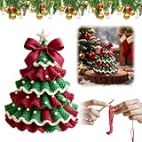 CHIHOLEN Weihnachts Häkel Set, Generisch DIY Häkel Set Weihnachtsbäume, Handgefertigtes Häkeln Weihnachtsbaum für Erwachsene und Anfänger, Weihnachtsdeko(A)