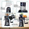 5-in-1 Rotary Cheese Grater with Handle – Stainless Steel Blades, Vegetable Slicer & Shredder, Nut Grinder, Carrot & Cabbage Grater, Easy-to-Clean Kitchen Tool (Purple) #2