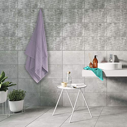 Elvana Home 8 Piece Towel Set 100% Ring Spun Cotton, 2 Bath Towels 27X54, 2 Hand Towels 16X28 And 4 Washcloths 13X13 - Ultra Soft Highly Absorbent Machine Washable Hotel Spa Quality - Purple #TOP3