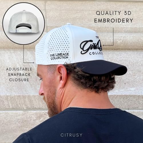Image of CITRUSY Athletic Trucker Golf Hat | Performance Mens 5 Panel Cap | Cool Breathable Waterproof Workout Running Snapback