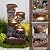 Pivotify 33.5" Tall Outdoor Water Fountain,4 Tiered Cascading Bowl Outdoor Freestanding Fountains with Light, Waterfall Floor Standing Water Feature for Garden, Patio, Yard, Deck, Porch, Indoor Decor