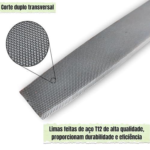 Kit Jogo 5 Limas Murça Bastarda 8 Pol 200mm Casquear Limatao Cutelaria Profissional Cabo Emborrachad