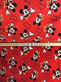 Fleece Printed Antipill Winter Fabric Mickey Mouse Stars and M / 58' Wide/Sold by The Yard