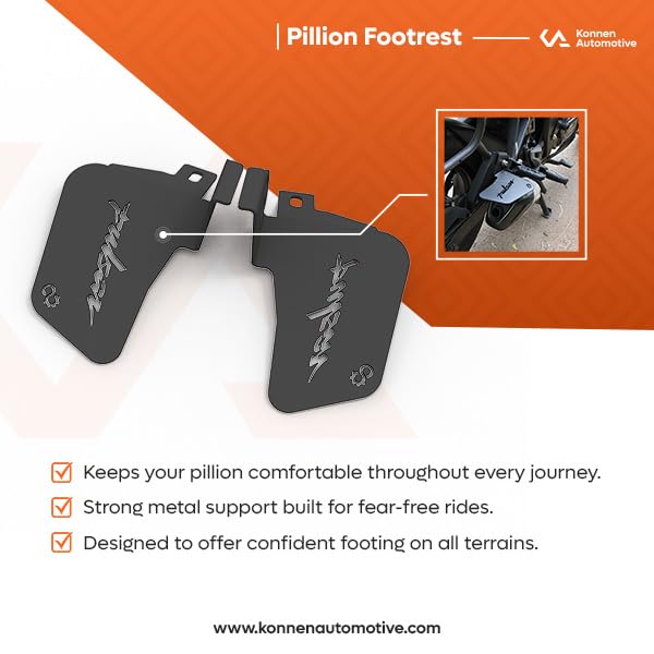 Image of Pillion Footrest Compatible With Bajaj Pulsar N150 /P150 /N160 /N250 /F250 (Pair|Set) (Black, Pack of 1)