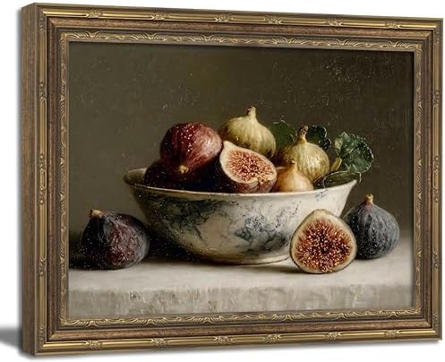 Vintage Gold Framed Wall Art, Vintage Fig Still Life Wall Art Dec...