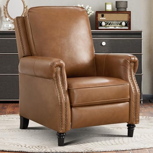 CANMOV Genuine Leather Push Back Recliner