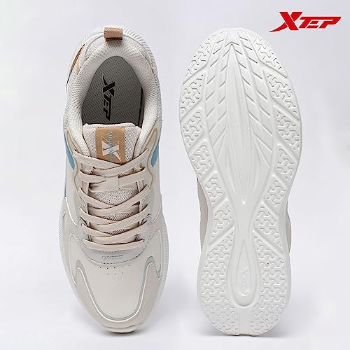 Image of XTEP Lace up Style, IPR (Mix of EVA & Rubber Material), Superior Comfort, Extra Grip, Synthetic Leather Upper, Textured Pattern Running Shoes for Men