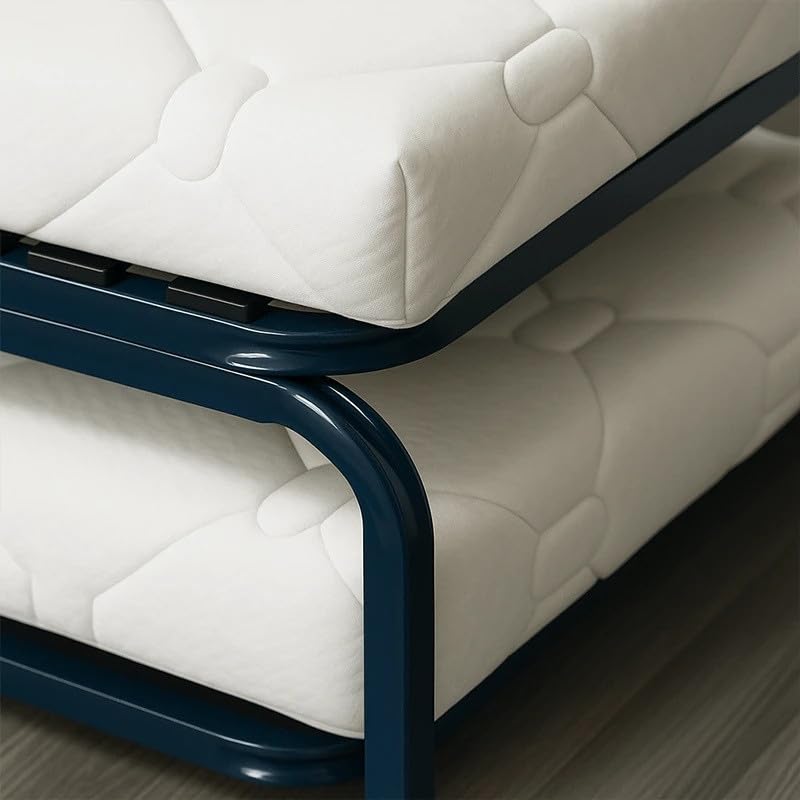Coreme Pack Sommier Gigogne + Matelas 38kg - 14 cm - 200 x 90 - Lit Gigogne 2 Couchages Modulable, Confort Medium/Ferme, Gain de Place, Usage Quotidien