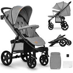 LIONELO Annet Buggy bis 22 kg mit Liegefunktion, Kinderwagen klein zusammenklappbar mit Zubehör, Eva-Schaum-Räder, Moskitonetz, Fußdecke Getränkehalter, Korb