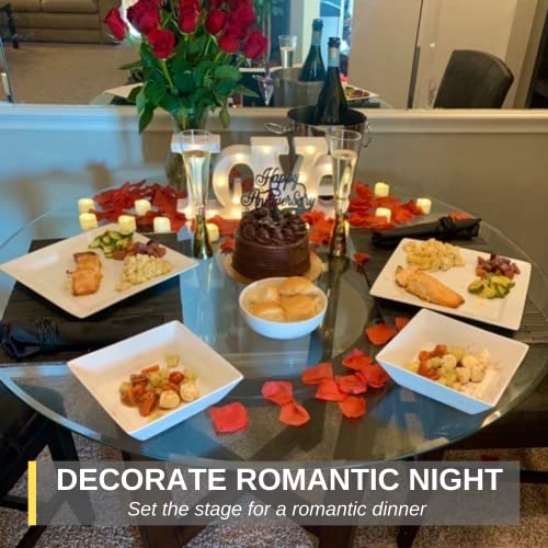 Homemory Candles & Rose Kit, 12Pcs Tea Lights Candles With 100Pcs Artificial Rose Petals, Valentine Candles, Ideal For Valentine's Day , Romantic Propose, Anniversary, And Wedding Decoration #TOP3