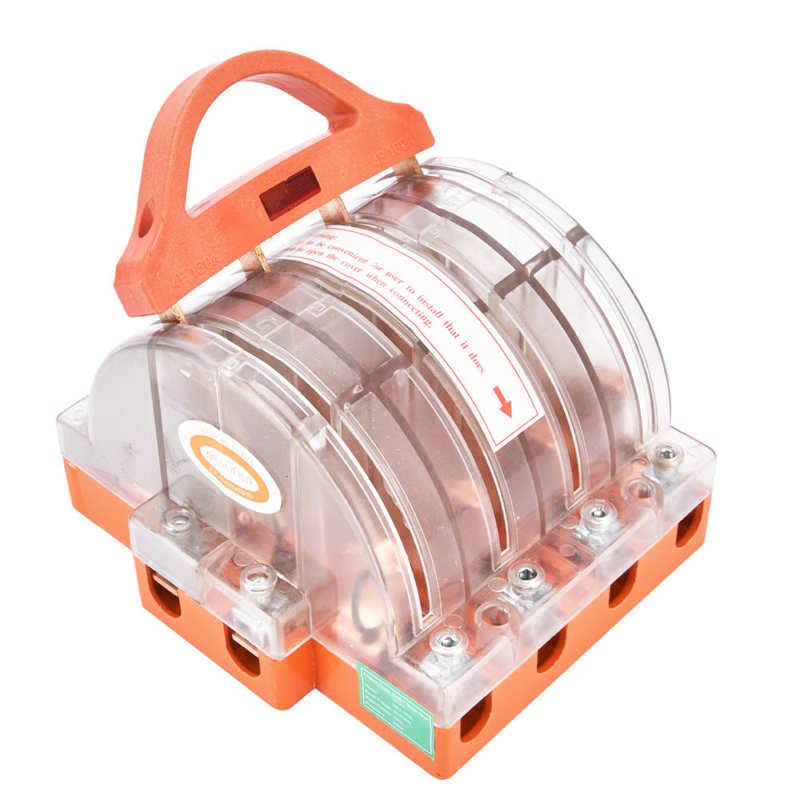 4 Pole Knife Switch Knife Switch Double Throw Prevent Electric Shock Full Copper Fastening Ring With LED For Power