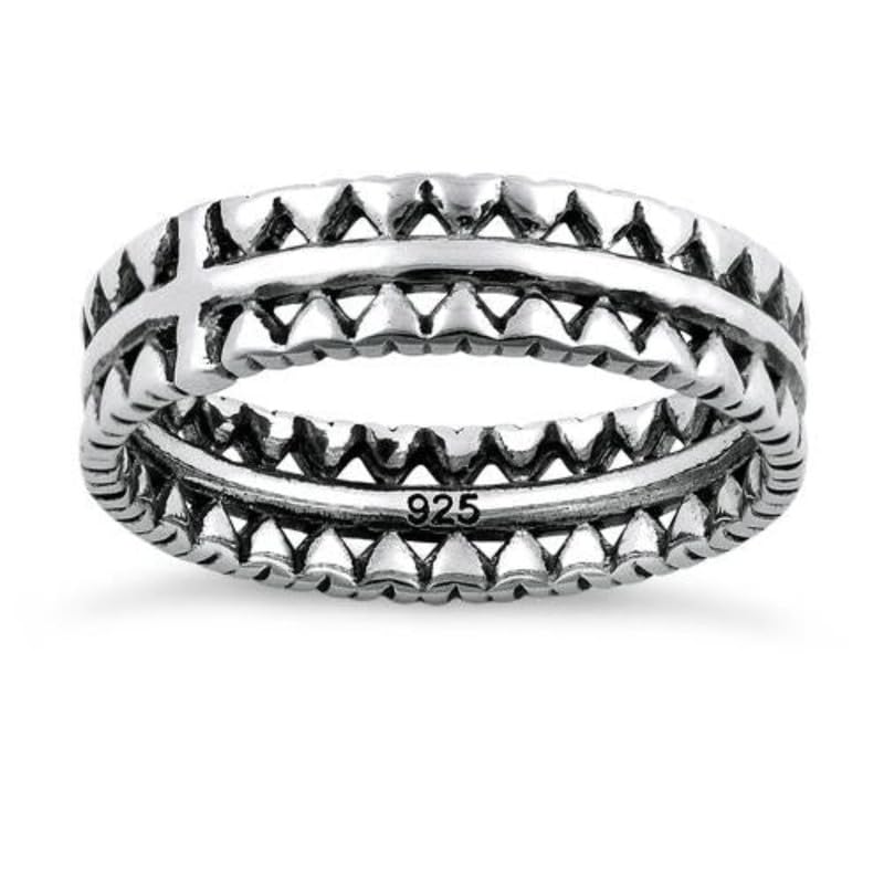 Bague empilable triple cercle argent 925 pour femme chic