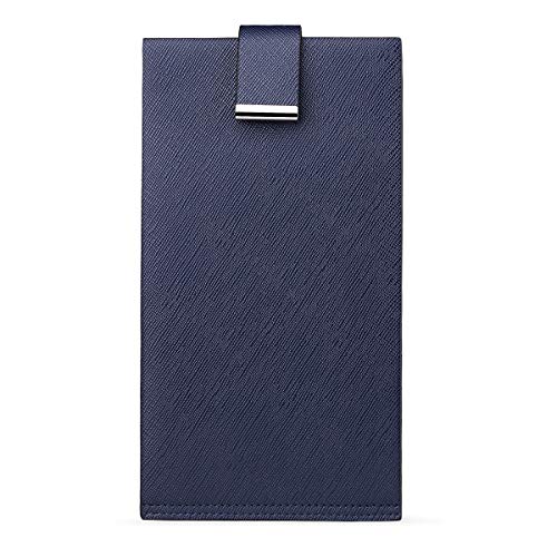 Preisvergleich Produktbild WILLIAMPOLO Brieftasche Lange Herren Echtes Leder Ultradünne Kreditkartenetui Multi-Kartensteckplatz (Blau)