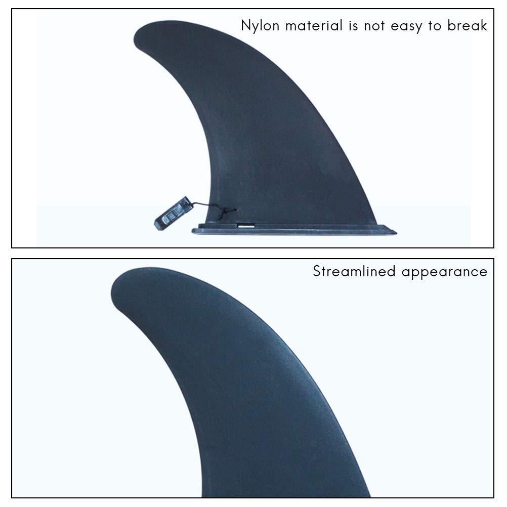 ZJchao Surfboard Fins, Boost Surfing Fin Nylon Plastic Paddle Board with Streamlined Design for Paddle Board Canoe (Black)