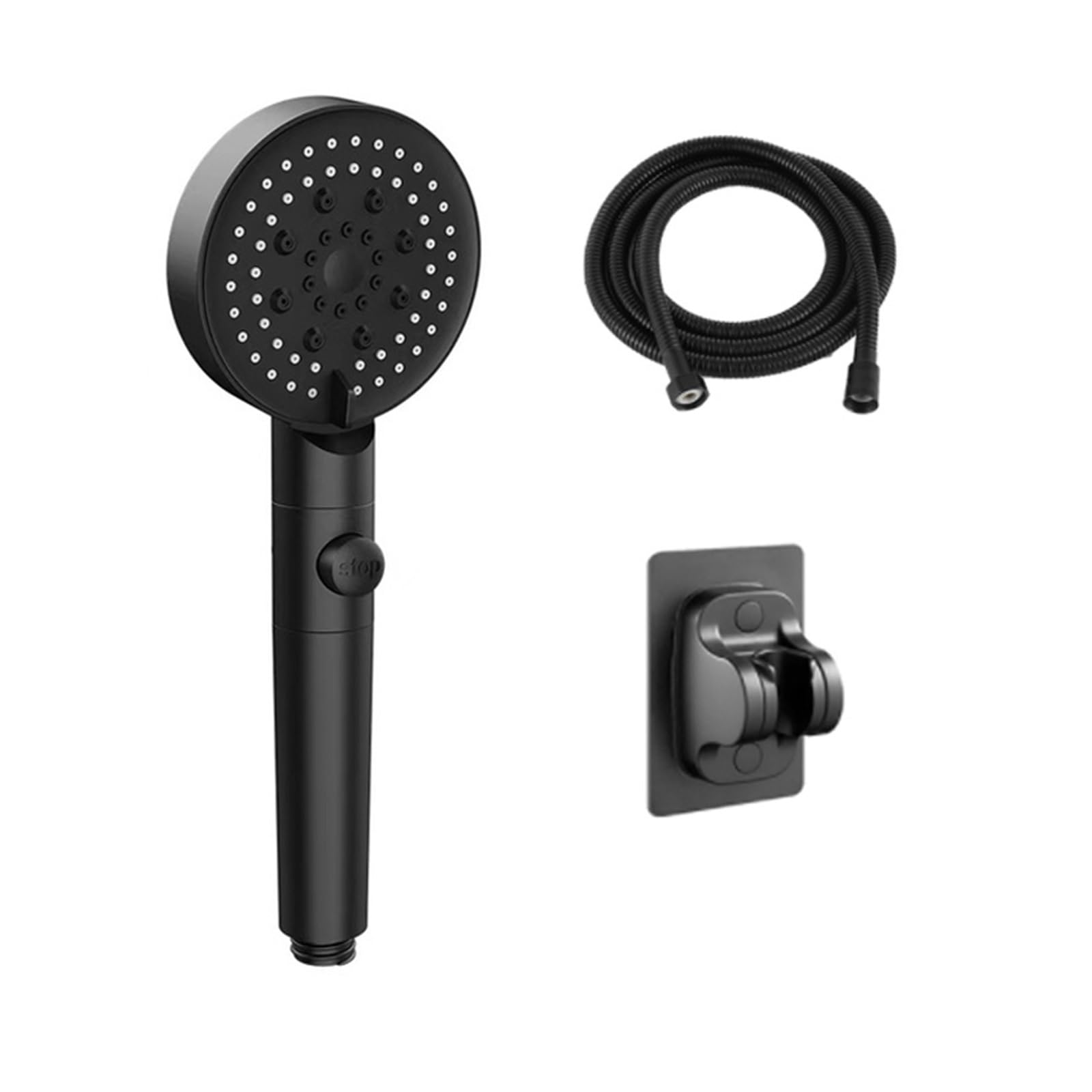 Cabezal de Ducha de 6 Modos, Ajustable, de Alta presión y Ahorro de Agua, con Parada de un botón y Masaje de Agua, Compatible con Accesorios de baño.，A 1 Set
