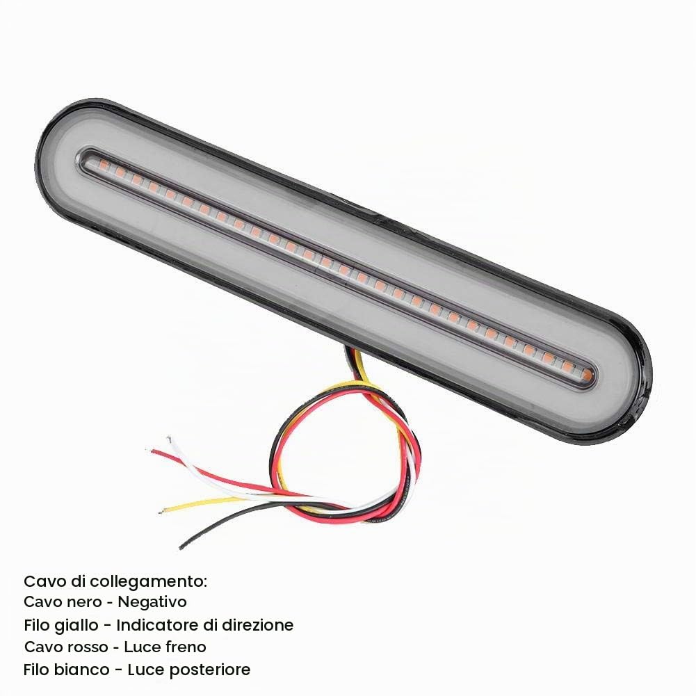 Reminnbor Fanale posteriore a LED per camion | Indicatore di direzione fanale posteriore impermeabile 3 in 1 100LED 12V-24V giallo + rosso