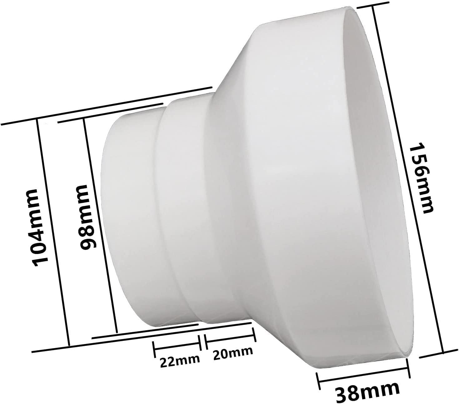6 to 4 Inch Duct Reducer Dryer Vent Hose Adapter PVC Ventilation Ducting Duct Increaser for Grow Tent HVAC Ventilation System(150-110-100mm)